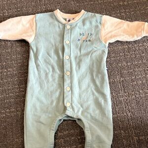 Petit Bateau Mint Green and Cream Footie
